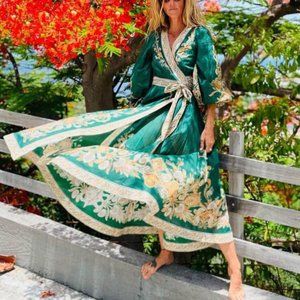 NWT Authentic Zimmermann Devi Cotton Wrap Midi-Dress size AU 2/US 6-8